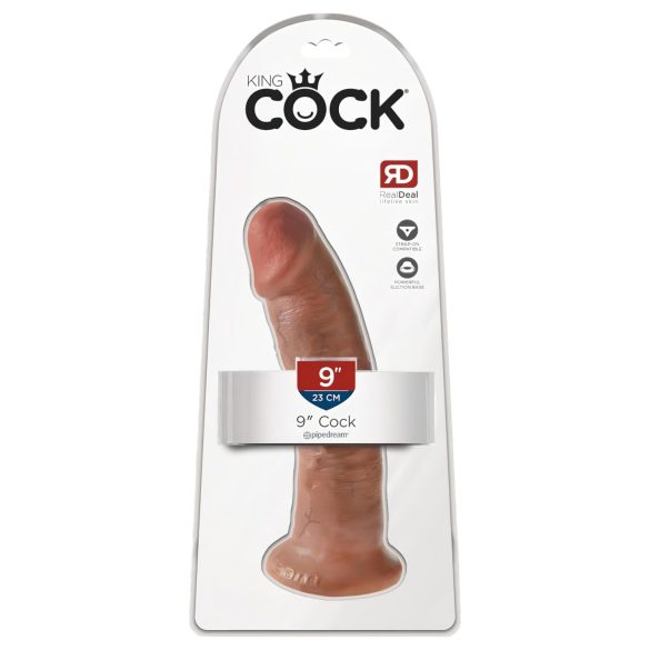 King Cock 9 - Dildo realista con ventosa (23cm) - tono oscuro natural