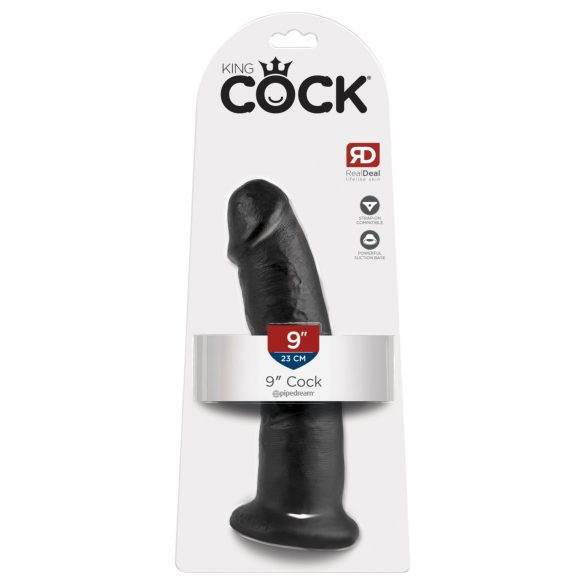 King Cock - consolador realista con ventosa - silicona negra 23 cm
