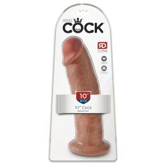   King Cock 10 - gran consolador adhesivo (25cm) - oscuro natural