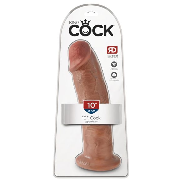 King Cock 10 - gran consolador adhesivo (25cm) - oscuro natural