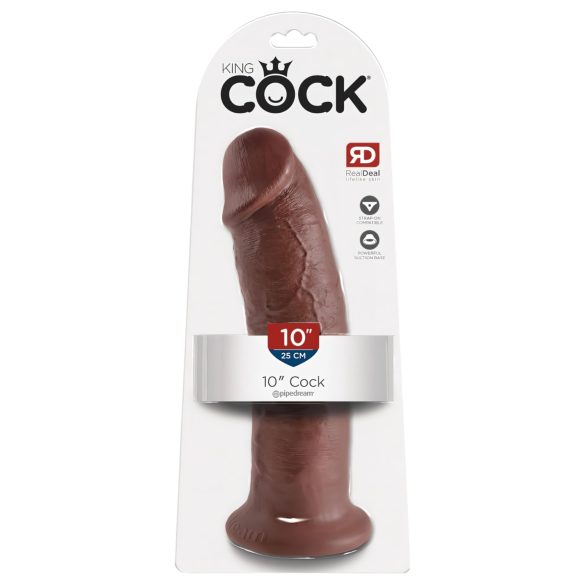 King Cock 10 - gran consolador con ventosa (25cm) - marrón