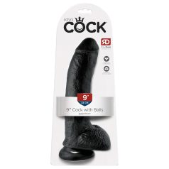   King Cock 9 - gran consolador con ventosa y testículos (23cm) - negro
