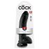 King Cock 9 - gran consolador con ventosa y testículos (23cm) - negro
