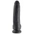 King Cock 9 - gran consolador con ventosa y testículos (23cm) - negro