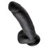 King Cock 9 - gran consolador con ventosa y testículos (23cm) - negro