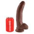 King Cock 9 - dildo ventosa con testículos (23cm) - marrón
