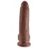 King Cock 9 - dildo ventosa con testículos (23cm) - marrón