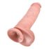 King Cock 11 - Dildo con ventosa y testículos (28cm) - natural