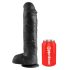 King Cock 11 - gran consolador con ventosa y testículos (28cm) - negro