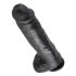 King Cock 11 - gran consolador con ventosa y testículos (28cm) - negro