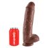 King Cock 11 - Consolador con ventosa y testículos (28 cm) - marrón