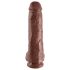 King Cock 11 - Consolador con ventosa y testículos (28 cm) - marrón