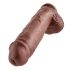 King Cock 11 - Consolador con ventosa y testículos (28 cm) - marrón