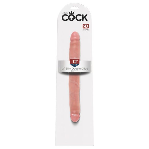 King Cock 12 Slim - realista doble dildo (31cm) - natural