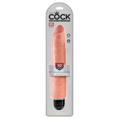   King Cock 10 Stiffy - vibrador realista impermeable (25cm) - natural