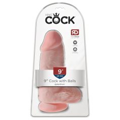   King Cock 9 Chubby - dildo con ventosa y testículos (23cm) - natural