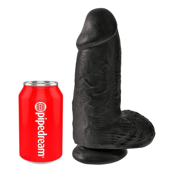 King Cock - consolador realista con ventosa y testículos - 23 cm - negro