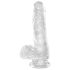 King Cock Clear 6 - consolador pequeño con ventosa y testículos (15 cm)