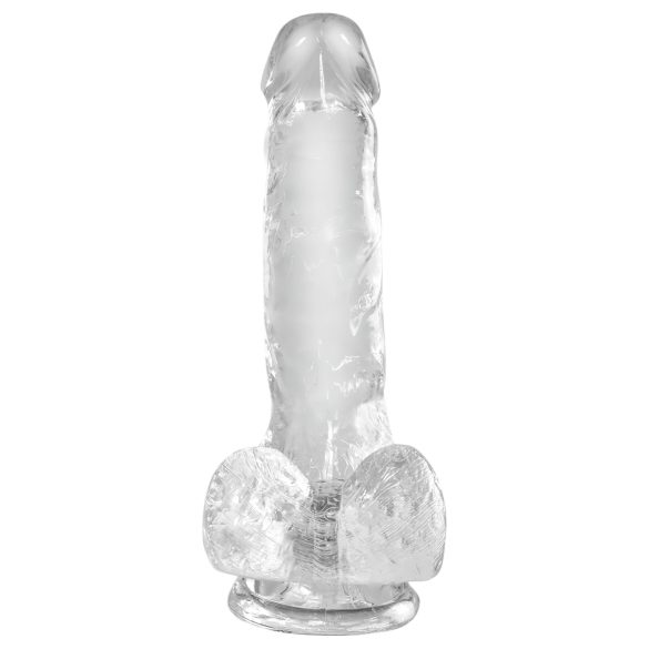 King Cock - Dildo con ventosa y testículos - transparente 15 cm