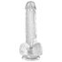 King Cock Clear 6 - consolador pequeño con ventosa y testículos (15 cm)