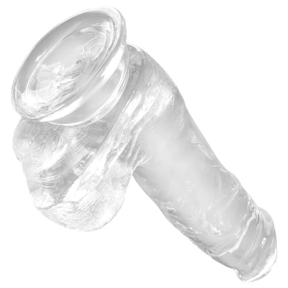 King Cock - Dildo con ventosa y testículos - transparente 15 cm