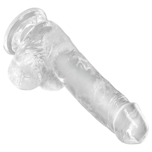 King Cock - Dildo con ventosa y testículos - transparente 15 cm