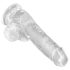 King Cock Clear 6 - Pequeño Consolador con Testículos y Ventosa (15 cm)