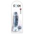 King Cock Clear 7 - Consolador con ventosa y testículos (18 cm)