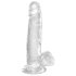 King Cock Clear 7 - consolador con ventosa y testículos (18cm)