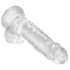 King Cock Clear 7 - consolador con ventosa y testículos (18cm)