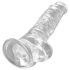 King Cock Clear 8 - Dildo con ventosa y testículos (20 cm)