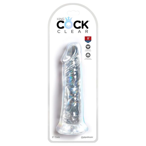 King Cock Clear 8 - ventosa, gran consolador (20cm)