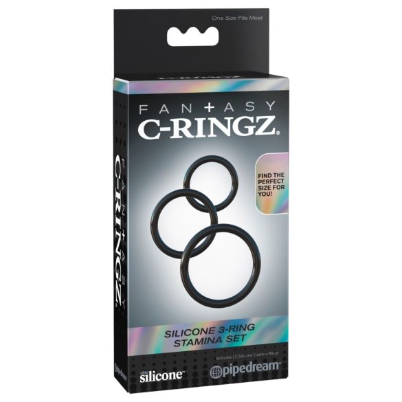 Fantasy C-Ringz - anillo para pene trío - silicona negra