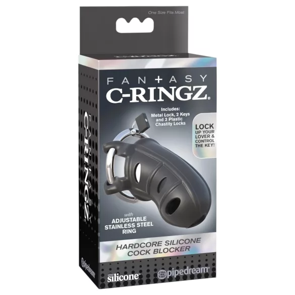 C-Ringz - jaula para pene de silicona - negro
