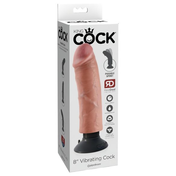 King Cock 8 - flexible, realista vibrador (25cm)