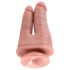 King Cock Double Penetrator - realista dildo doble (piel)