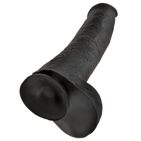 King Cock 15 - Consolador realista con ventosa y testículos - negro 38 cm