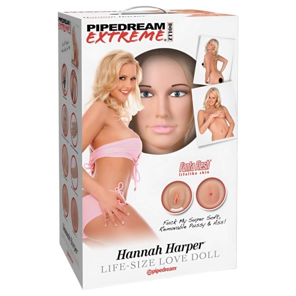 Pipedream Hannah Harper - muñeca inflable tamaño real con cara 3D