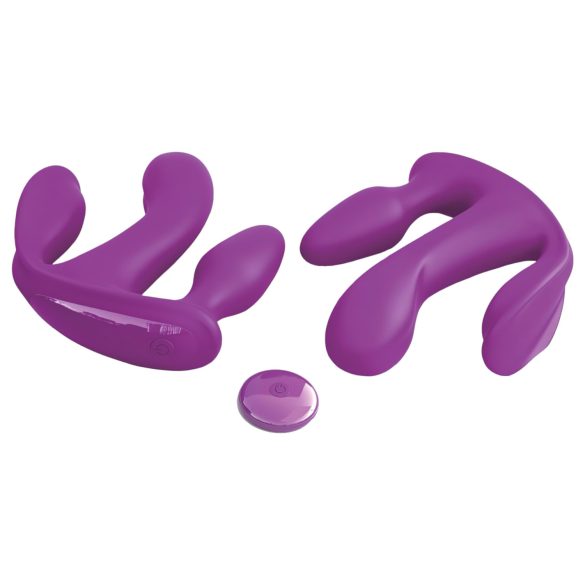 Éxtasis total 3 en 1: vibrador triple con radio y batería (lila)