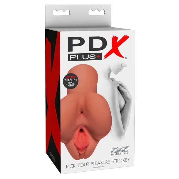 PDX Elige Tu Placer - Masturbador 2 en 1 Vagina y Ano (natural)
