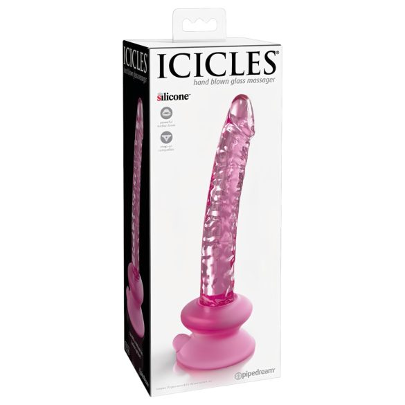 Icicles No. 86 - dildo de vidrio con pene (rosa)