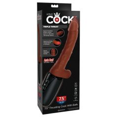   King Cock Plus 7.5 - Vibrador empujador con testículos (marrón)