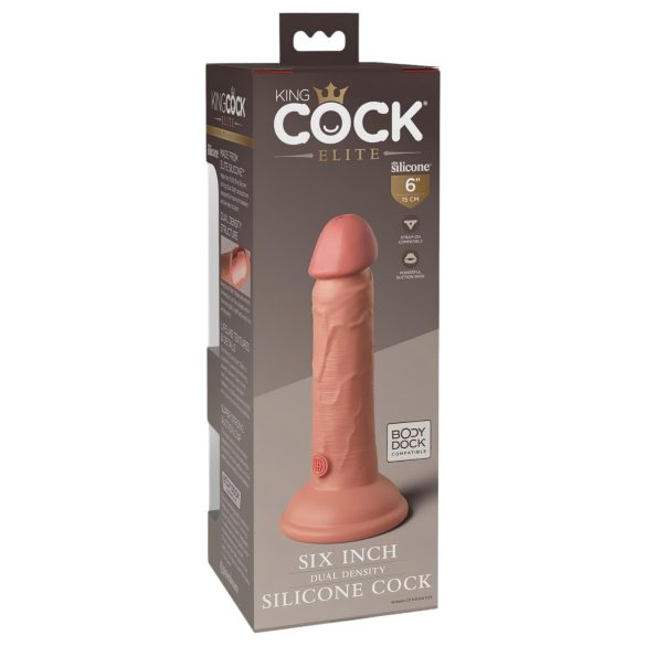King Cock Elite 6 - consolador realista con ventosa 15cm - color natural