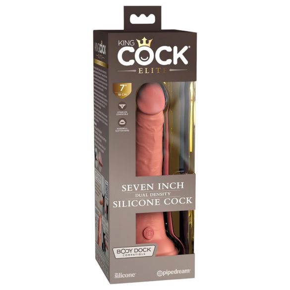 King Cock Elite 7" - consolador realista con ventosa (18cm) - natural