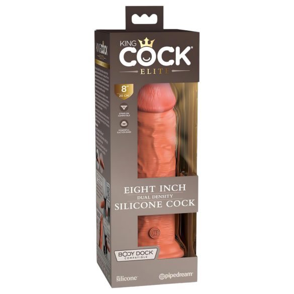 King Cock Elite 8 - Dildo con ventosa (20 cm) - Tono oscuro natural