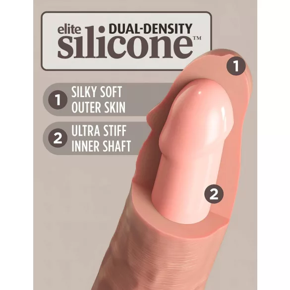 King Cock Elite 8 - consolador vibrador con ventosa 20cm - color natural