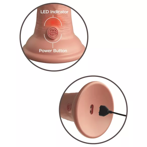 King Cock Elite 8 - consolador vibrador con ventosa 20cm - color natural