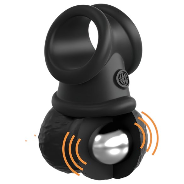 King Cock Crown Jewels - anillo vibrador negro