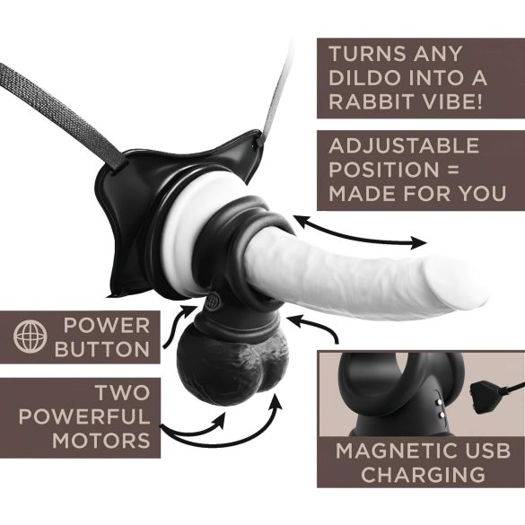 King Cock Crown Jewels - anillo vibrador negro