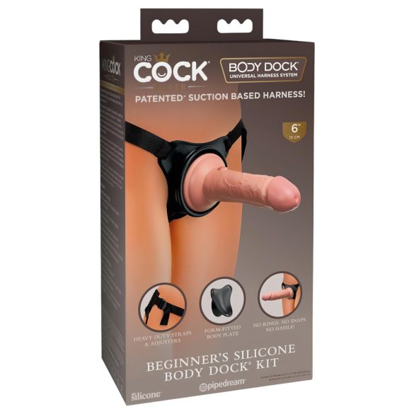 King Cock Elite Beginner's - Arnés con consolador (tono natural)
